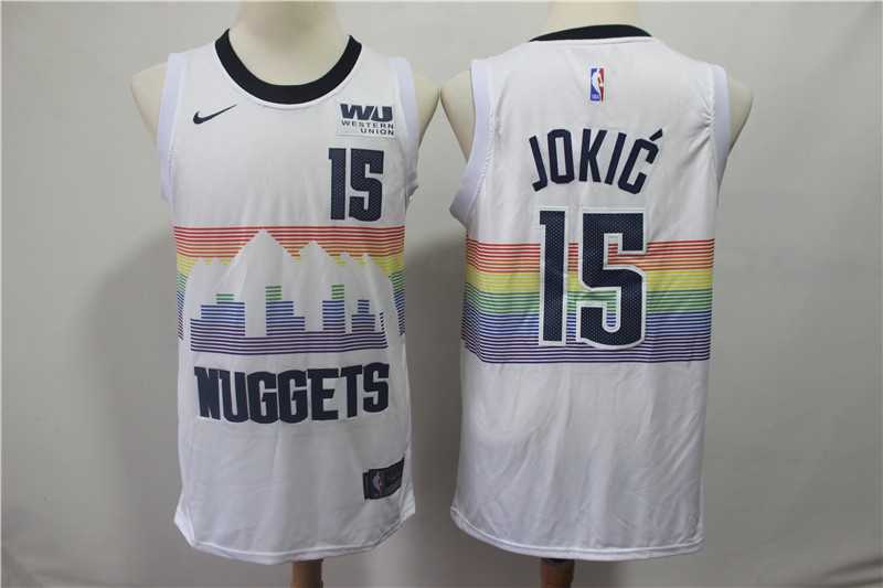 Nuggets 15 Nikola Jokic White 2018 19 City Edition Nike Swingman Jersey,We sell and wholesale Nuggets 15 Nikola Jokic White 2018 19 City Edition Nike Swingman Jersey on line form chian!